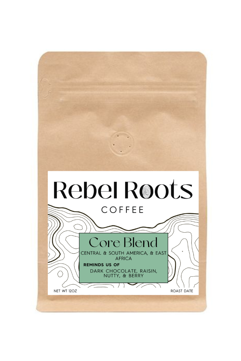Rebel Roots coffee package on a white background