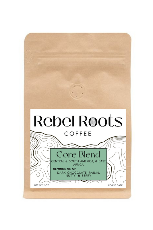 Rebel Roots coffee package on a white background
